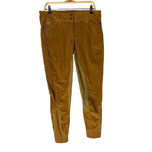 Piper SmartPak Equestrian Breeches Full Seat Corduroy Dark Tan Riding Pants 34L